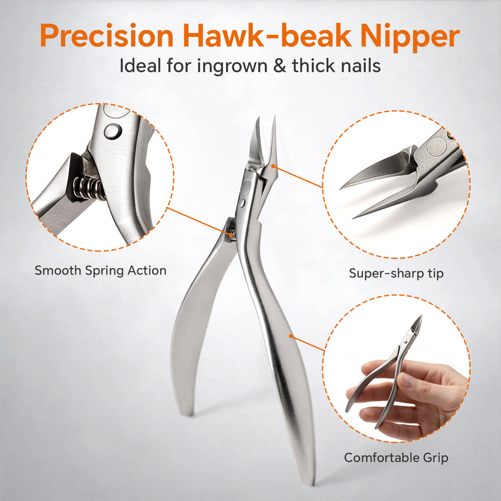 Zivoy Professional Nail Cutter - Swan-Inspired Manicure Tool, Ultra-Sharp Eagle-Beak Stainless Steel Groove Pliers for Embedded Nail Pedicure Care