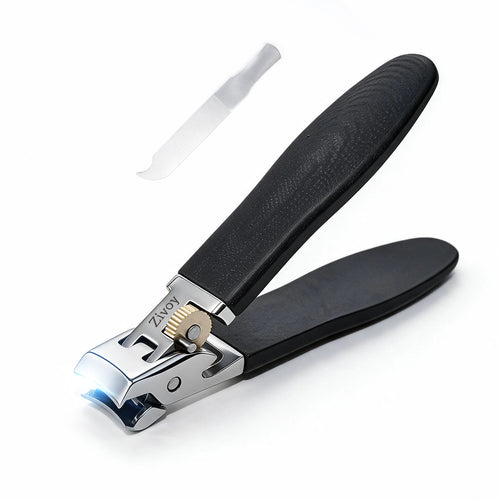 Zivoy Men’s Professional Wood-Grain Non-Slip Grip Heavy-Duty Nail Clipper Set – Durable Plastic Handles, Wide-Jaw Flat Cutter for Thick & Hard Nails + Precision Diagonal Cutter for Ingrown Nails, Extra-Long Wide Ergonomic Handles, Home Grooming Kit