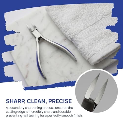Zivoy | Straight Edge Toenail Clipper for Thick & Ingrown Nails (Blue)