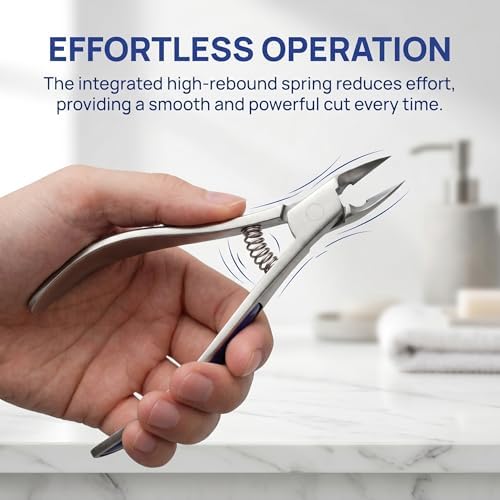 Zivoy | Straight Edge Toenail Clipper for Thick & Ingrown Nails (Blue)