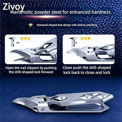 Zivoy | Long-Handle Extra-Sharp Angled Nail Clipper for Ingrown & Thick Nails