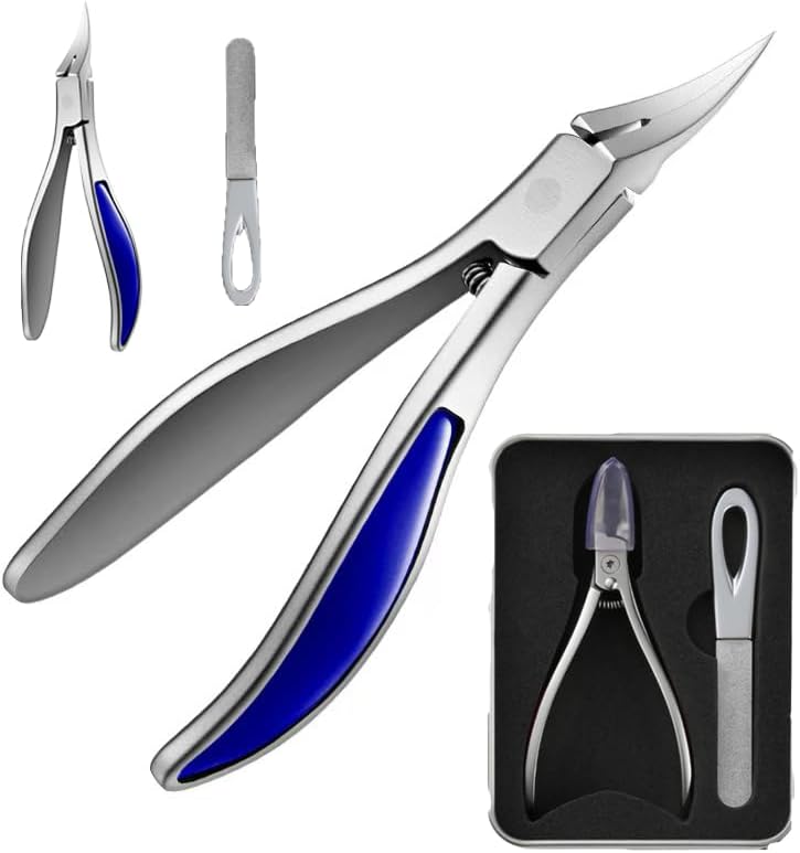Zivoy | Straight Edge Toenail Clipper for Thick & Ingrown Nails (Blue)