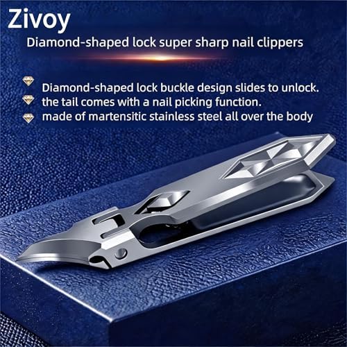 Zivoy | Long-Handle Extra-Sharp Angled Nail Clipper for Ingrown & Thick Nails