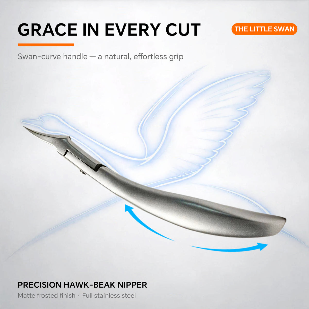 Zivoy Professional Nail Cutter - Swan-Inspired Manicure Tool, Ultra-Sharp Eagle-Beak Stainless Steel Groove Pliers for Embedded Nail Pedicure Care